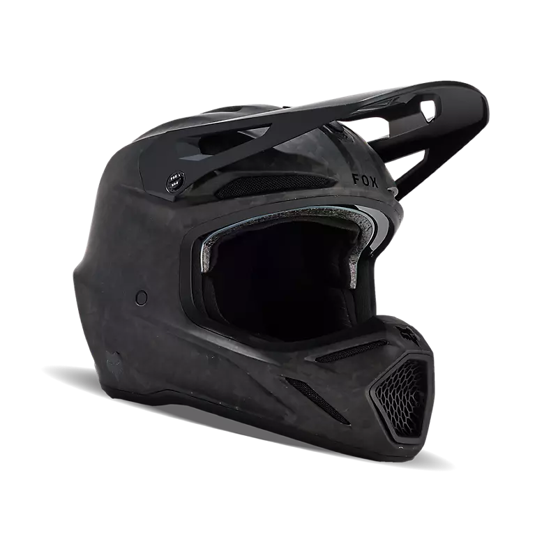FOX RACING V3 RS Carbon Solid Helmet - Black Carbon
