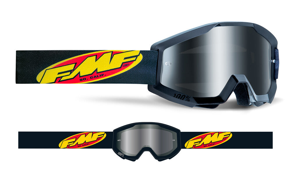 FMF VISION POWERCORE GOGGLE CORE BLACK MIRROR SILVER LENS