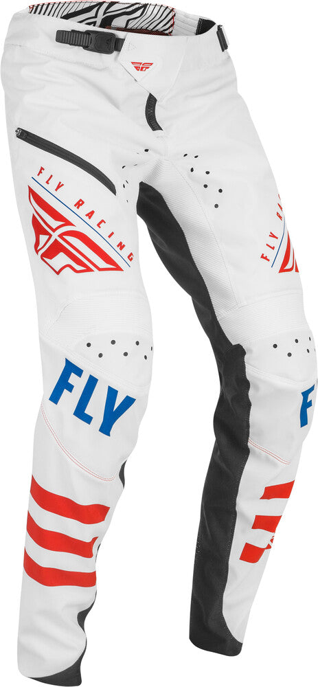 FLY RACING KINETIC BICYCLE LE PANTS WHITE/RED/BLUE – BWP Motorsports