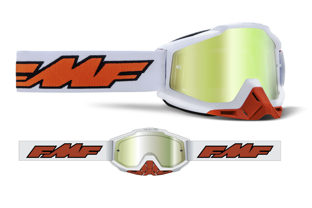 FMF VISION POWERBOMB GOGGLE ROCKET WHITE TRUE GOLD LENS