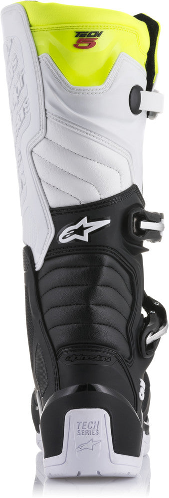 ALPINESTARS TECH 5 BOOTS BLACK/WHITE/YELLOW SZ 05