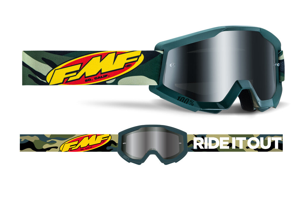 FMF VISION POWERCORE GOGGLE ASSAULT CAMO MIRROR SILVER LENS