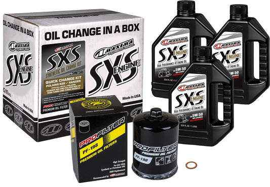 MAXIMA SXS QUICK CHANGE KIT 5W40 WITH BLACK OIL FILTER